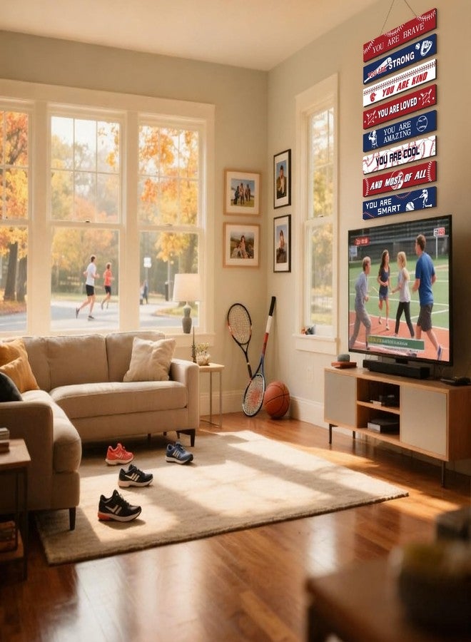 Fiwochic Baseball Room Decor for Teen Boys Inspirational Gifts Vintage Wood Baseball Lovers Wall Sign Motivational Quote Hanging Decor for Sports Bedroom Gym Playroom Nursery Decorations - Image 5